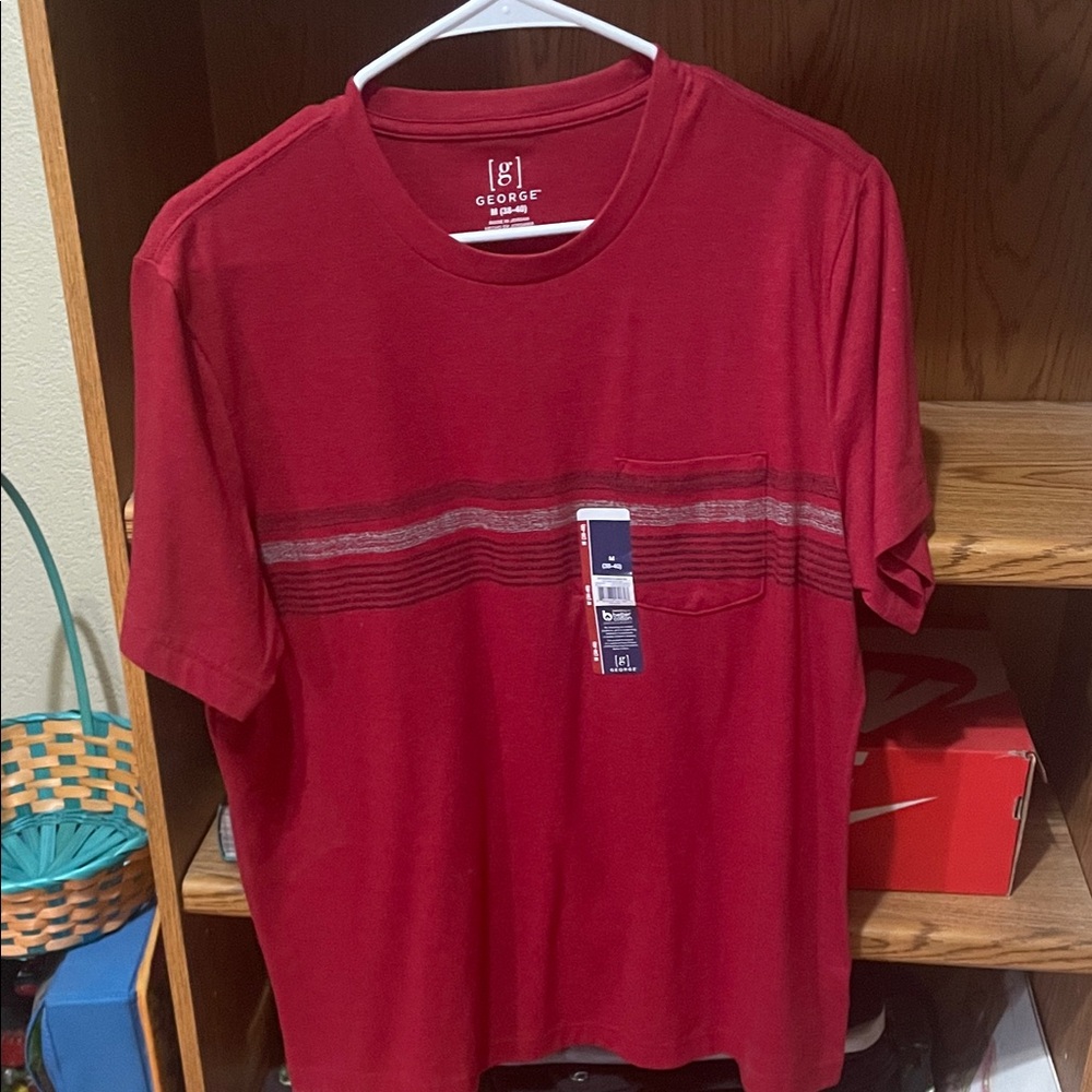 George Men's Striped Red Tee